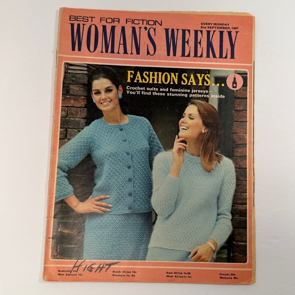 Vintage Woman’s Weekly Magazine — September 2, 1967